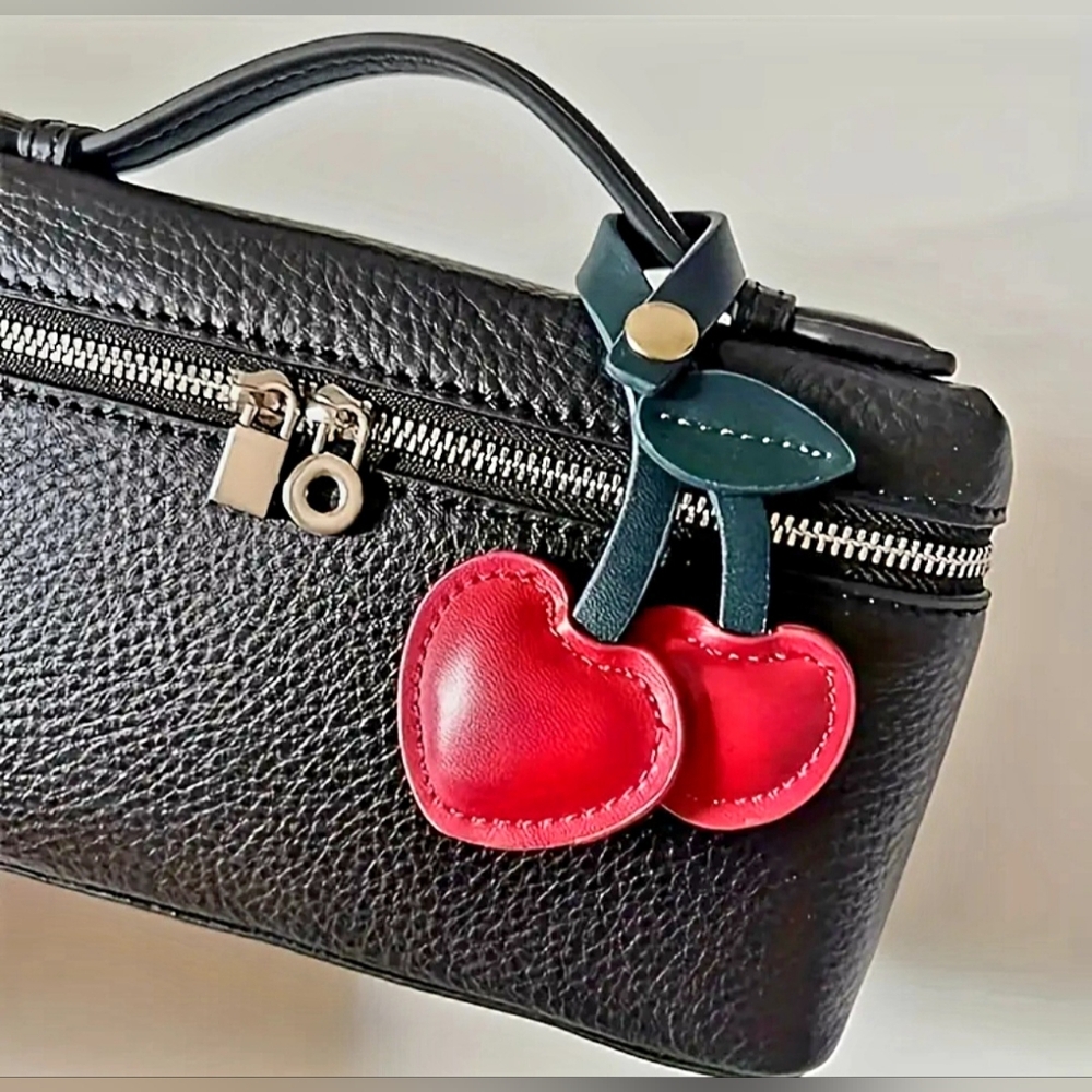 Leather Cherries 🍒 Bag Charm